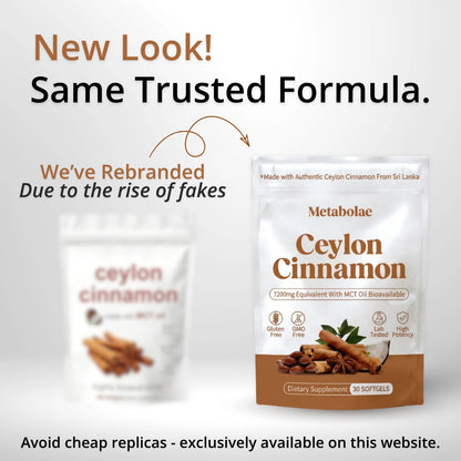 Canela de Ceilán Equivalente a 7200 mg con Aceite MCT