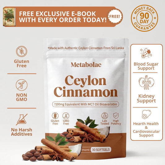 Canela de Ceilán Equivalente a 7200 mg con Aceite MCT