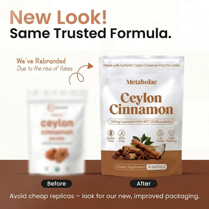 Canela de Ceilán Equivalente a 7200 mg con Aceite MCT